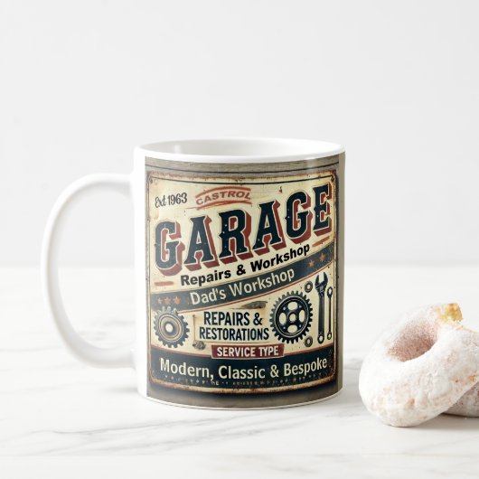 Gepersonaliseerde Garage Mok (Met donut)