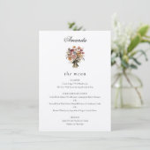 Gepersonaliseerde Gastnaam Herfst Flowers Wedding Menu (Staand voorkant)