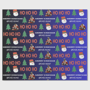 Gepersonaliseerde Gay Leather Santa Xmas Wrapping  Cadeaupapier