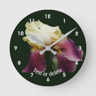 Gepersonaliseerde Gebogen Baardiris Bloem   Ronde Klok
