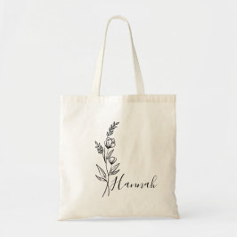 Gepersonaliseerde Geboortemaand Bloem Aangepaste N Tote Bag