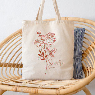 Gepersonaliseerde Geboortemaand Bloem June Boho Tote Bag