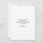 Gepersonaliseerde Geborstelde Huwelijksfoto Dank u Kaart (Achterkant)