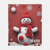 Gepersonaliseerde gebreide sneeuwpop fleece deken (Voorkant)
