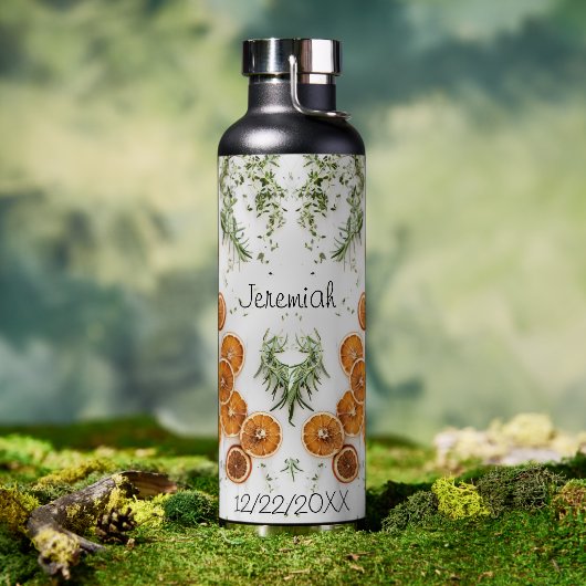 Gepersonaliseerde gedateerde vakantie waterfles (Buiten)