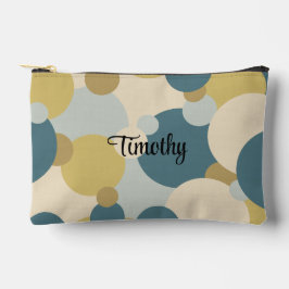 Gepersonaliseerde geel-blauwe moleculen toilettas etui