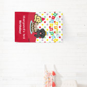 Gepersonaliseerde geel en zwart labradors verjaard spandoek (Insitu)