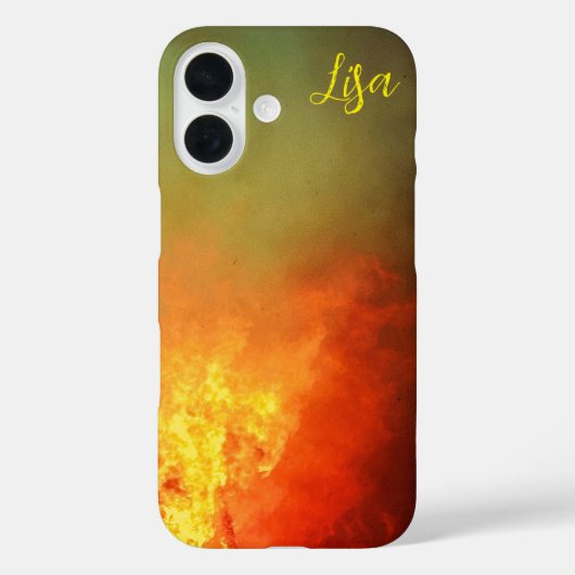 Gepersonaliseerde Geel Sinaasappel Fire Apple iPho Case-Mate iPhone Case (Achterkant)
