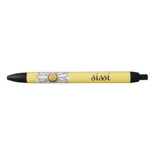 Gepersonaliseerde Geel & Wit Daisy Pen