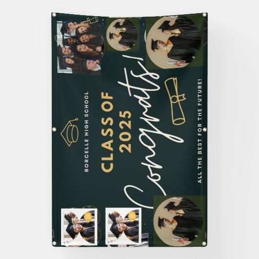 gepersonaliseerde gefeliciteerd bloom afstuderen B Spandoek (Verticaal)