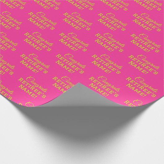 Gepersonaliseerde Gefeliciteerd met pensioen! Lime Cadeaupapier (Hoek)