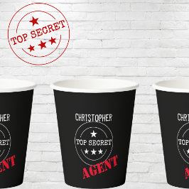 Gepersonaliseerde geheim agent Kinder Papieren Bekers
