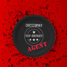 Gepersonaliseerde geheim agent Kinder Papieren Bordje