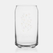 Gepersonaliseerde Geïllustreerde Bloemen Bruidsmei Blikvorm Glas (Achterkant)