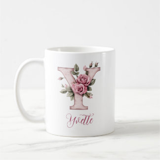 Gepersonaliseerde -geïnspireerde Blush Pink Letter Koffiemok