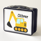 Gepersonaliseerde Gele Backhoe Truck Loader (Voorkant)