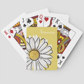 Gepersonaliseerde gele en witte Daisy Poker kaarte Pokerkaarten