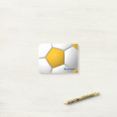 Gepersonaliseerde Gele Football Saucer Post-it® Notes (Op bureau)