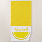 Gepersonaliseerde gele Lemon Strandlaken (Voorkant)
