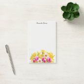 Gepersonaliseerde gele narcis bloemnoten post-it® notes (Kantoor)