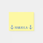 Gepersonaliseerde gele Post-it® notes met ankers (Voorkant)
