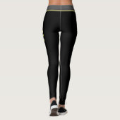 Gepersonaliseerde gele script joga fitness en gym leggings (Achterkant)