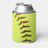 Gepersonaliseerde gele softball blikjeskoeler (Blikje Achterkant)
