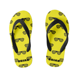 Gepersonaliseerde gele strand Flip Flops voor kind