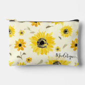 Gepersonaliseerde Gele Waterverf zonnebloempatroon Etui (Voorkant)