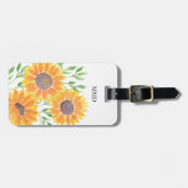 Gepersonaliseerde Gele Zonnebloemen Bagagelabel (Voorkant horizontaal)