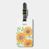 Gepersonaliseerde Gele Zonnebloemen Bagagelabel (Voorkant verticaal)