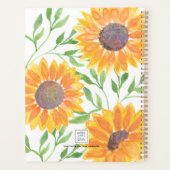 Gepersonaliseerde Gele Zonnebloemen Planner (Achterkant)