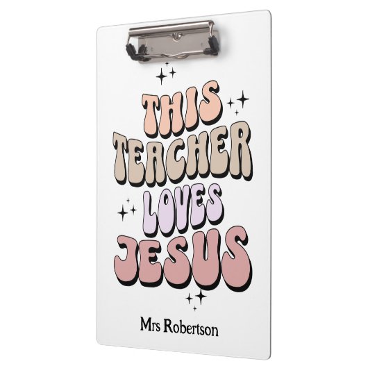 Gepersonaliseerde geloof retro leraar waardering klembord (Links)