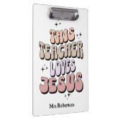 Gepersonaliseerde geloof retro leraar waardering klembord (Rechts)