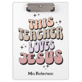 Gepersonaliseerde geloof retro leraar waardering klembord (Voorkant)