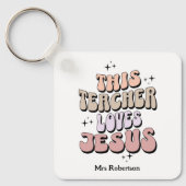 Gepersonaliseerde geloof retro leraar waardering sleutelhanger (Voorkant)