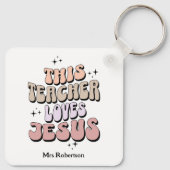 Gepersonaliseerde geloof retro leraar waardering sleutelhanger (Achterkant)