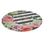 Gepersonaliseerde Gelukkige Moederdag Roze Bloemen Snijplank (Hoek)