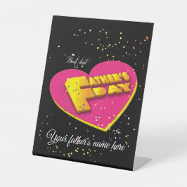 Gepersonaliseerde Gelukkige Vaderdag 2023 Reclamebord Met Voetstuk