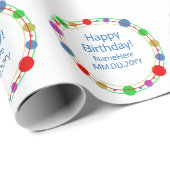 Gepersonaliseerde Gelukkige Verjaardagsnaam Kleurr Cadeaupapier (Rol Hoek)