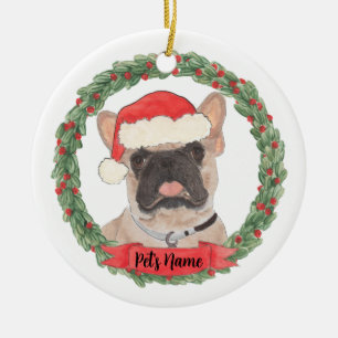 Gepersonaliseerde gemaskerde Franse Bulldog Keramisch Ornament