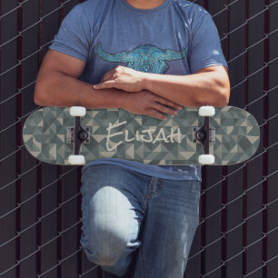 Gepersonaliseerde Geometrische Tegel Skateboard Sc