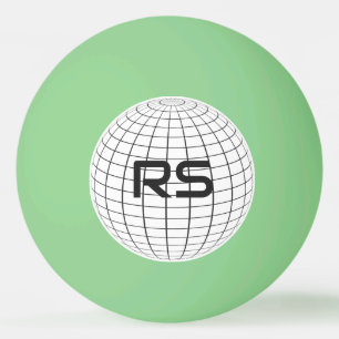 Gepersonaliseerde Geometrische Wereldbol Monogram  Pingpongballen