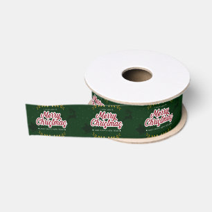 Gepersonaliseerde Gepersonaliseerd kerstboomkorrel Grosgrain Lint