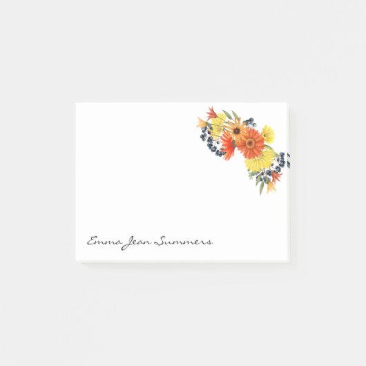Gepersonaliseerde Gerbera Daisy Boeket Bloemen Post-it® Notes (Voorkant)