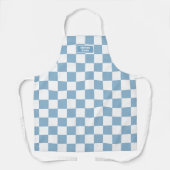 Gepersonaliseerde geruite iris baby blauw schort (Voorkant)