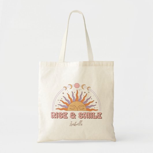 Gepersonaliseerde geschenken Boho Rise and Smile Tote Bag (Voorkant)