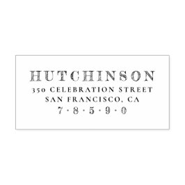 Gepersonaliseerde geschetste familienaam Retouradr Rubberstempel