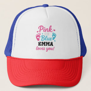 Gepersonaliseerde Geslacht Onthullen Roze of Blauw Trucker Pet