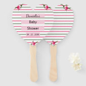 Gepersonaliseerde gestreepte florale spray handwaaier (Voorkant en achterkant)